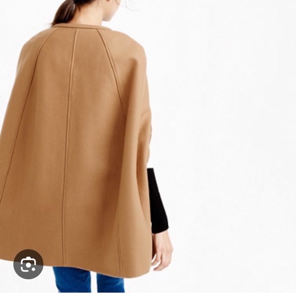 Never worn J Crew wool melton camel cape - Picture 7 of 7